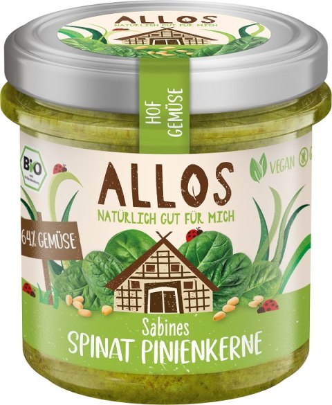 PASTA WARZYWNA ZE SZPINAKIEM I ORZESZKAMI PINIOWYMI BEZGLUTENOWA BIO 135 g - ALLOS PASTA WARZYWNA ZE SZPINAKIEM I ORZESZKAMI PINIOWYMI BEZGLUTENOWA BIO 135 g - ALLOS