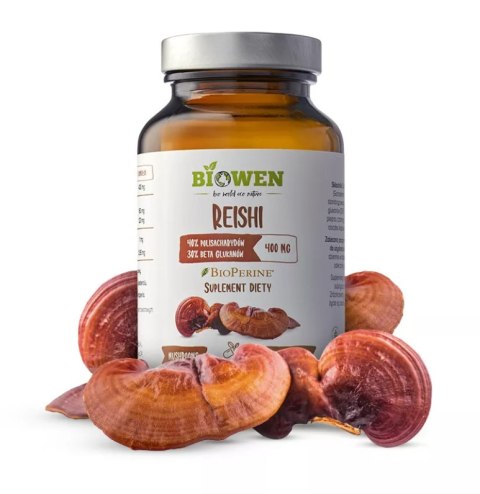 GRZYBY REISHI EKSTRAKT (400 mg) BEZGLUTENOWY 90 KAPSUŁEK - BIOWEN GRZYBY REISHI EKSTRAKT (400 mg) BEZGLUTENOWY 90 KAPSUŁEK - BIOWEN