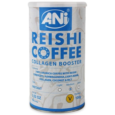 KAWA ROZPUSZCZALNA ARABICA Z REISHI COLLAGEN BOOSTER VEGAN 100 g - ANI KAWA ROZPUSZCZALNA ARABICA Z REISHI COLLAGEN BOOSTER VEGAN 100 g - ANI