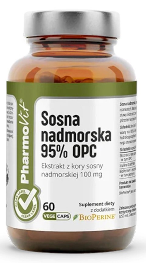 SOSNA NADMORSKA EKSTRAKT (100 mg) BEZGLUTENOWY 60 KAPSUŁEK - PHARMOVIT (CLEAN LABEL) SOSNA NADMORSKA EKSTRAKT (100 mg) BEZGLUTENOWY 60 KAPSUŁEK - PHARMOVIT (CLEAN LABEL)