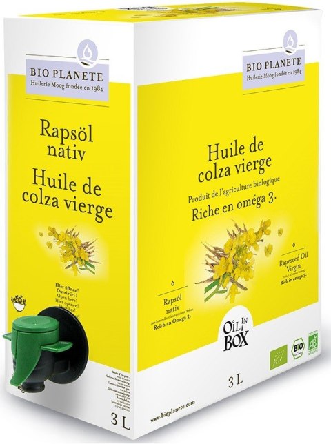 OLEJ RZEPAKOWY TŁOCZONY NA ZIMNO OMEGA-3 BIO 3 L - BIO PLANETE OLEJ RZEPAKOWY TŁOCZONY NA ZIMNO OMEGA-3 BIO 3 L - BIO PLANETE