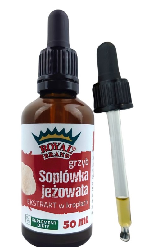 GRZYBY SOPLÓWKA JEŻOWATA (LION'S MANE) EKSTRAKT W KROPLACH 50 ml - ROYAL BRAND GRZYBY SOPLÓWKA JEŻOWATA (LION'S MANE) EKSTRAKT W KROPLACH 50 ml - ROYAL BRAND