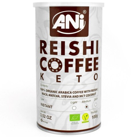 KAWA ROZPUSZCZALNA ARABICA Z REISHI KETO BIO 100 g - ANI KAWA ROZPUSZCZALNA ARABICA Z REISHI KETO BIO 100 g - ANI