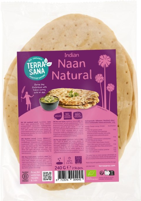 CHLEB NAAN BIO 240 g - TERRASANA CHLEB NAAN BIO 240 g - TERRASANA