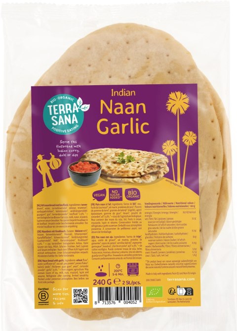 CHLEB NAAN CZOSNKOWY BIO 240 g - TERRASANA CHLEB NAAN CZOSNKOWY BIO 240 g - TERRASANA