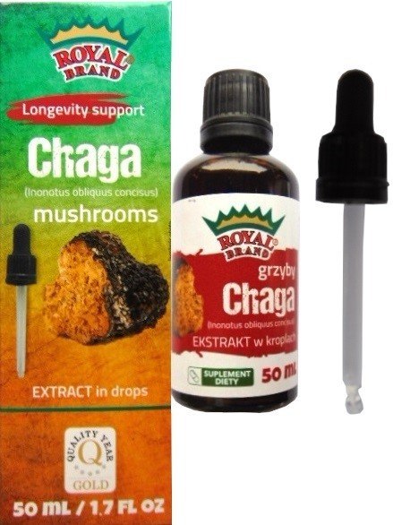 GRZYBY CHAGA EKSTRAKT W KROPLACH 50 ml - ROYAL BRAND GRZYBY CHAGA EKSTRAKT W KROPLACH 50 ml - ROYAL BRAND