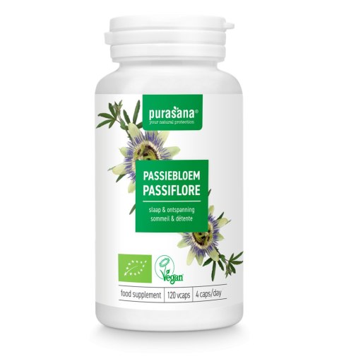 MĘCZENNICA CIELISTA (PASSIFLORA) BIO (125 mg) 120 KAPSUŁEK - PURASANA MĘCZENNICA CIELISTA (PASSIFLORA) BIO (125 mg) 120 KAPSUŁEK - PURASANA