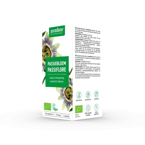MĘCZENNICA CIELISTA (PASSIFLORA) BIO (125 mg) 120 KAPSUŁEK - PURASANA MĘCZENNICA CIELISTA (PASSIFLORA) BIO (125 mg) 120 KAPSUŁEK - PURASANA