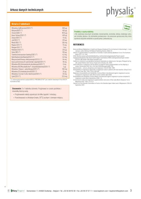MULTIWITAMINA (MULTIVIT A - Z) 45 TABLETEK - PHYSALIS MULTIWITAMINA (MULTIVIT A - Z) 45 TABLETEK - PHYSALIS