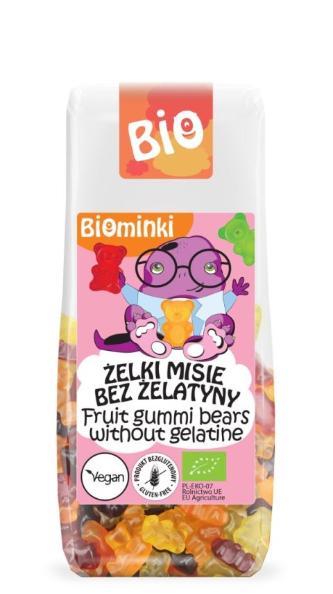ŻELKI MISIE BEZ ŻELATYNY BEZGLUTENOWE BIO 100 g - BIOMINKI ŻELKI MISIE BEZ ŻELATYNY BEZGLUTENOWE BIO 100 g - BIOMINKI