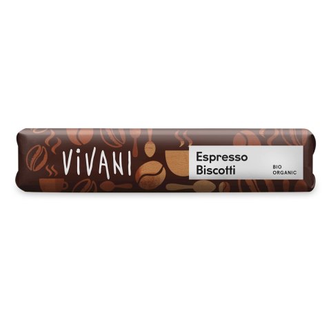 BATON MLECZNA CZEKOLADA Z NADZIENIEM ESPRESSO I HERBATNIKAMI BIO 40 g - VIVANI BATON MLECZNA CZEKOLADA Z NADZIENIEM ESPRESSO I HERBATNIKAMI BIO 40 g - VIVANI