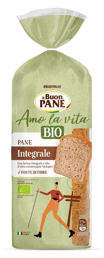 CHLEB TOSTOWY PEŁNOZIARNISTY KROJONY BIO 400 g - IL BUON PANE CHLEB TOSTOWY PEŁNOZIARNISTY KROJONY BIO 400 g - IL BUON PANE