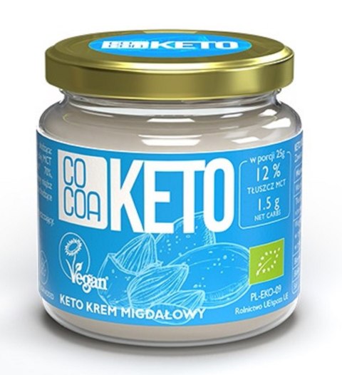 KREM MIGDAŁOWY Z OLEJEM MCT BEZ DODATKU CUKRÓW KETO BIO 200 g - COCOA KREM MIGDAŁOWY Z OLEJEM MCT BEZ DODATKU CUKRÓW KETO BIO 200 g - COCOA