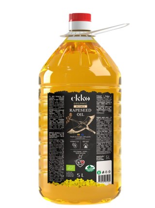 OLEJ RZEPAKOWY RAFINOWANY TŁOCZONY NA ZIMNO OMEGA-3 BIO 5 L - HORECA (EKKO)