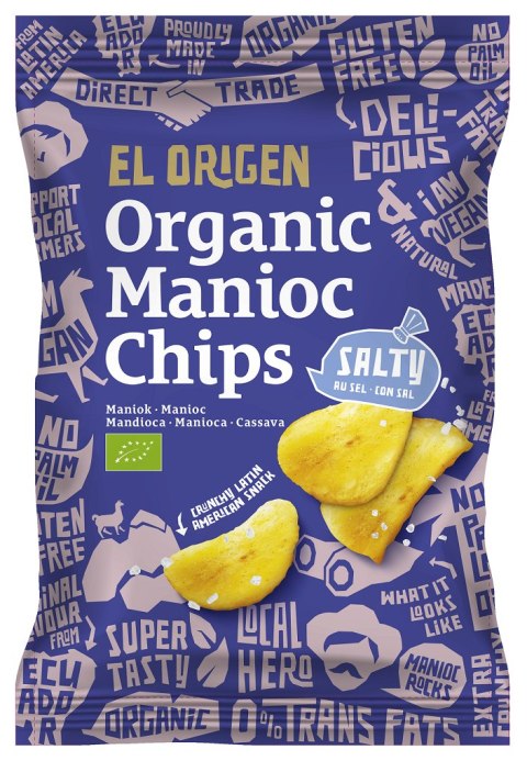 CHIPSY Z MANIOKU SOLONE BEZGLUTENOWE BIO 60 g - EL ORIGEN CHIPSY Z MANIOKU SOLONE BEZGLUTENOWE BIO 60 g - EL ORIGEN