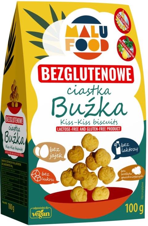 CIASTKA BUŹKA BEZ CUKRU BEZGLUTENOWE 100 g - MALU FOOD CIASTKA BUŹKA BEZ CUKRU BEZGLUTENOWE 100 g - MALU FOOD