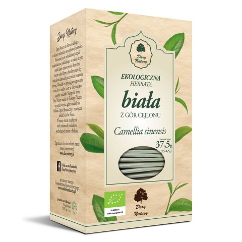 HERBATA BIAŁA CEJLOŃSKA BIO (25 x 1,5 g) 37,5 g - DARY NATURY HERBATA BIAŁA CEJLOŃSKA BIO (25 x 1,5 g) 37,5 g - DARY NATURY