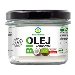 OLEJ KOKOSOWY BEZWONNY BIO 180 ml - BIOFOOD