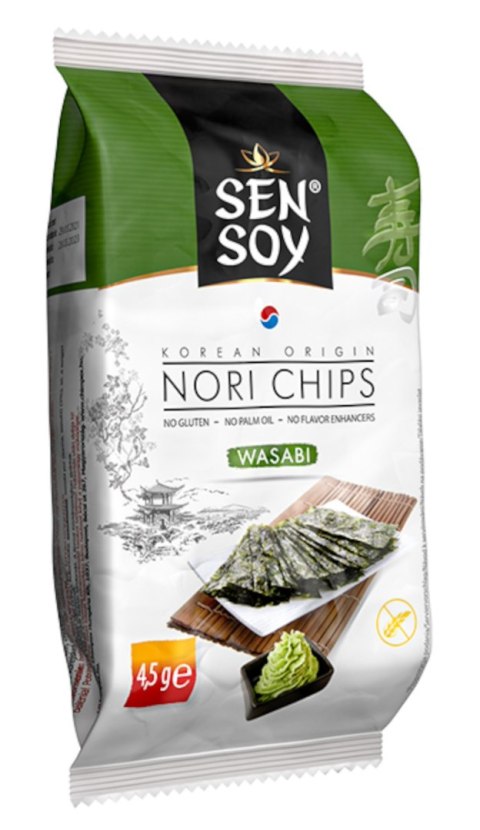 CHIPSY NORI WASABI BEZGLUTENOWE 4,5 g - SEN SOY CHIPSY NORI WASABI BEZGLUTENOWE 4,5 g - SEN SOY