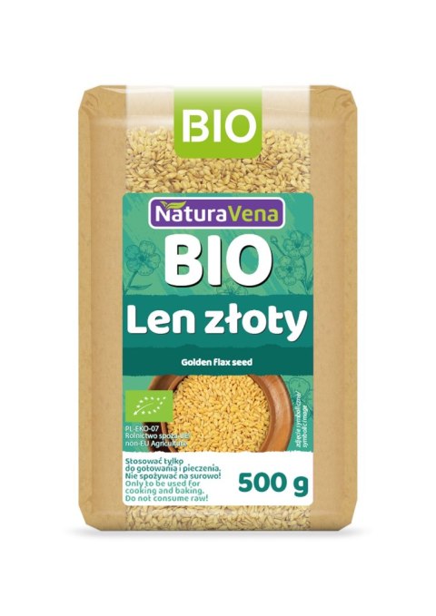 LEN ZŁOTY (SIEMIĘ LNIANE) BIO 500 g - NATURAVENA LEN ZŁOTY (SIEMIĘ LNIANE) BIO 500 g - NATURAVENA