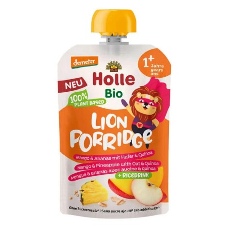 MUS OWSIANKOWY LEW (JABŁKO - RYŻ - MANGO - ANANAS - QUINOA) OD 1 ROKU DEMETER BIO 110 g - HOLLE MUS OWSIANKOWY LEW (JABŁKO - RYŻ - MANGO - ANANAS - QUINOA) OD 1 ROKU DEMETER BIO 110 g - HOLLE