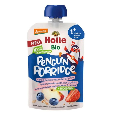 MUS OWSIANKOWY PINGWIN (JABŁKO - RYŻ - OWOCE JAGODOWE - QUINOA) OD 1 ROKU DEMETER BIO 110 g - HOLLE MUS OWSIANKOWY PINGWIN (JABŁKO - RYŻ - OWOCE JAGODOWE - QUINOA) OD 1 ROKU DEMETER BIO 110 g - HOLLE