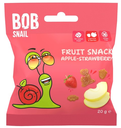 ŻELKI JABŁKO - TRUSKAWKA BEZ ŻELATYNY BEZGLUTENOWE 20 g - BOB SNAIL ŻELKI JABŁKO - TRUSKAWKA BEZ ŻELATYNY BEZGLUTENOWE 20 g - BOB SNAIL